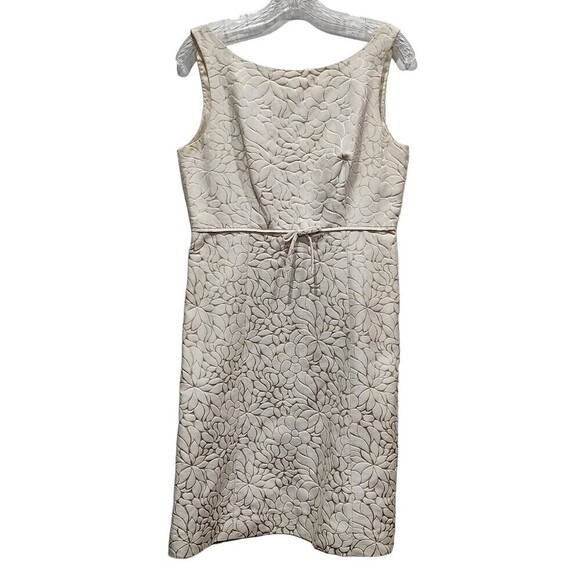 J Crew Ivory Silk Cotton Blend Floral Damask Scoop Back Dress, 10 - Picture 1 of 8